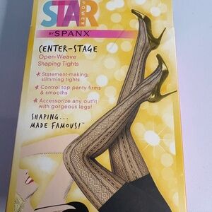 SPANX Star Power Open Weave Shaping Tights Black Size C Large